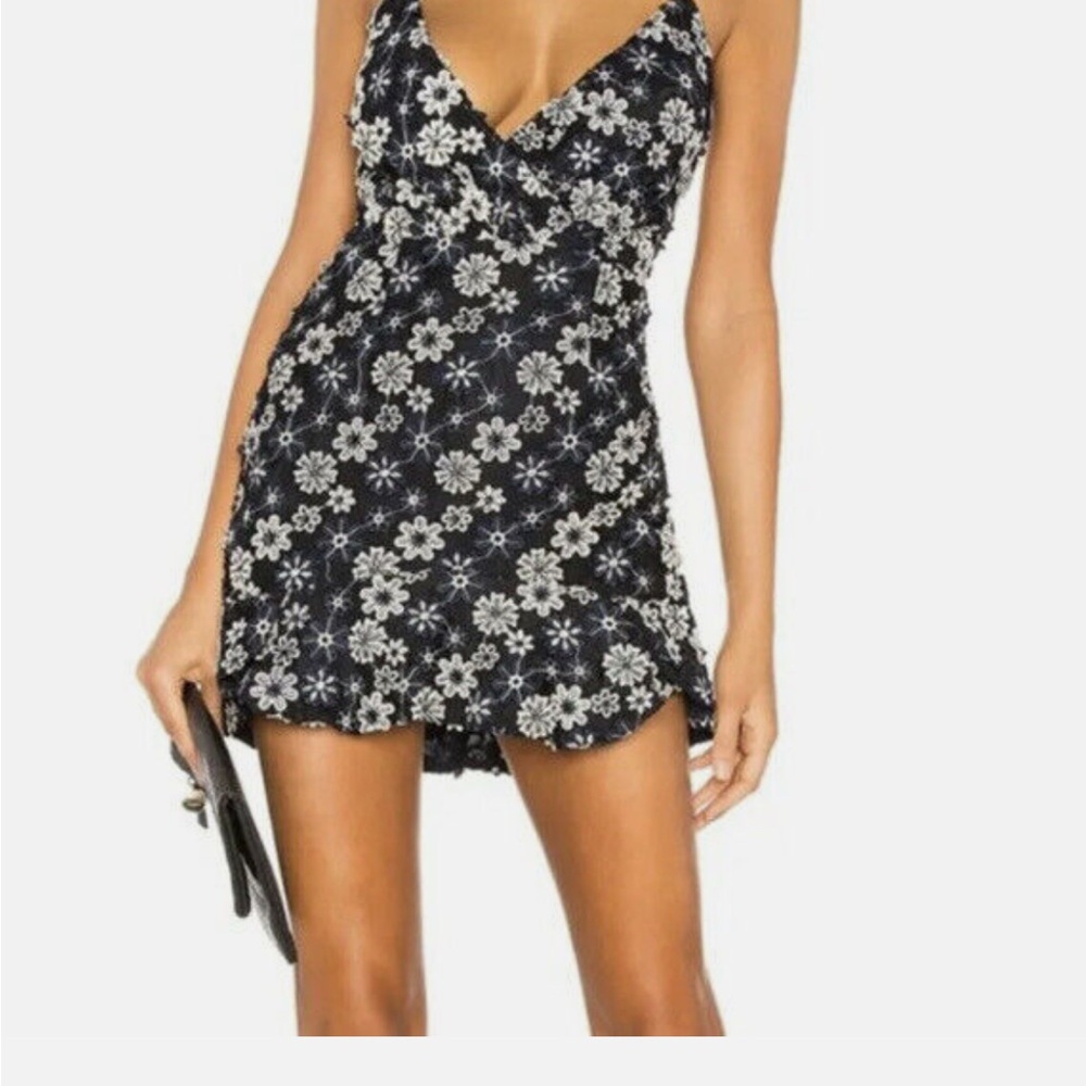 NBD Black and White Floral Mini Dress